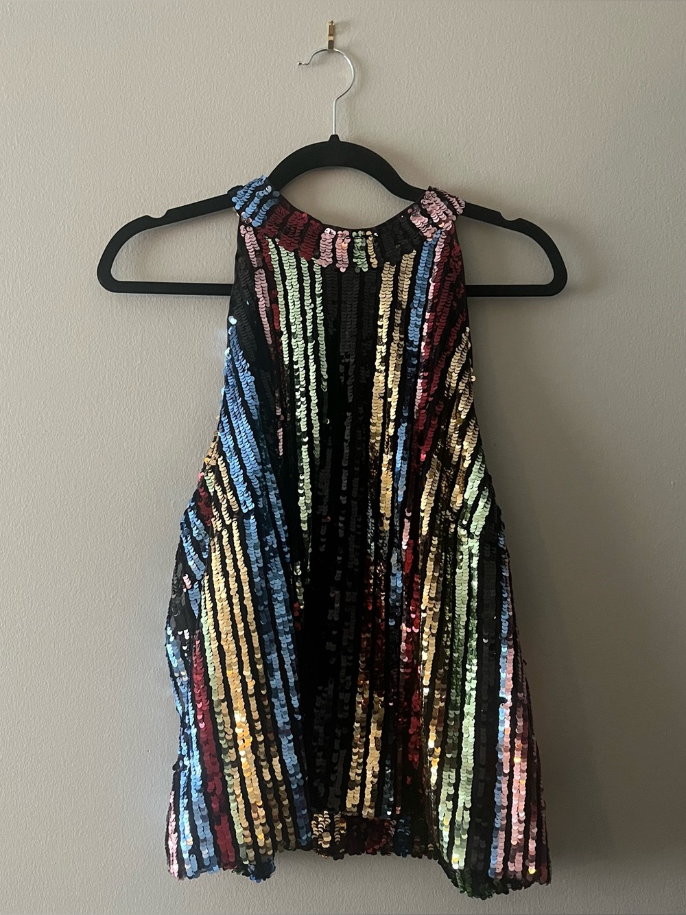 Multicolor Sequin Halter Top